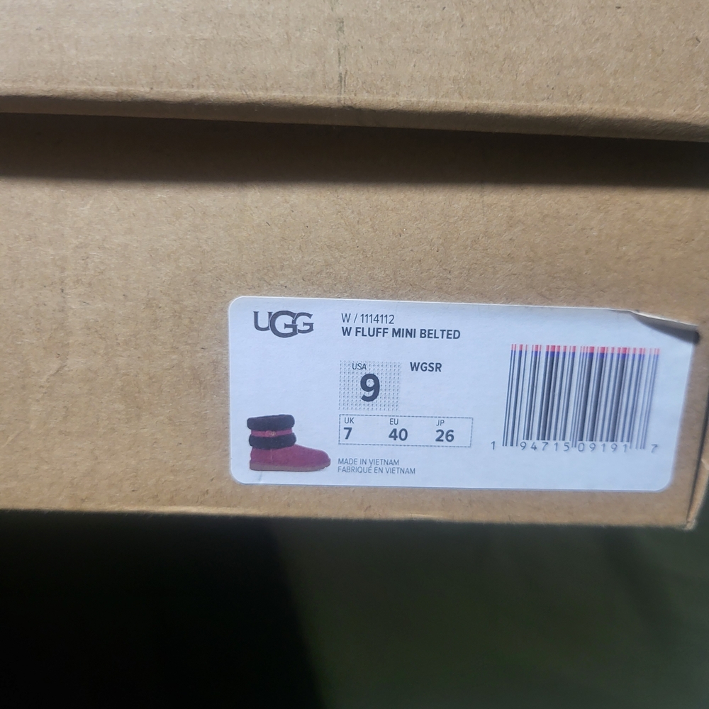 UGG Women Fluff Mini Belted Boots - Black and Pink